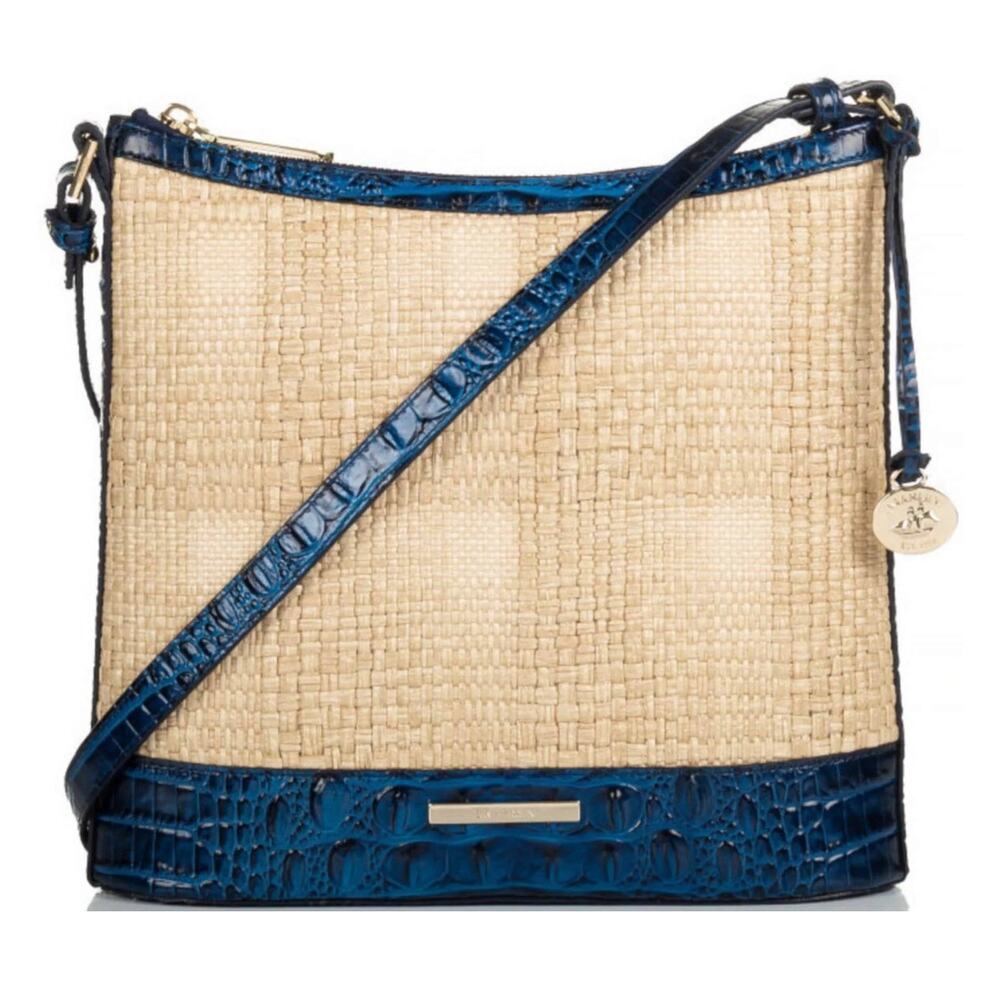 Brahmin Blue and Tan Crossbody Bag